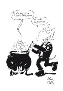 Dessin d'Alan Mets in "Lire est le propre de l'homme"